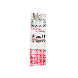 Çatal Bıçak Kaşık Servis Poşeti Bantlı 8x30 cm - Özalp Ambalaj