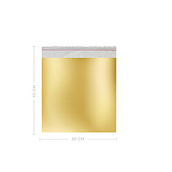 Hediye Poşeti Bantlı Metalize Torba Gold 30x45 cm (Altın Yaldız) - Özalp Ambalaj