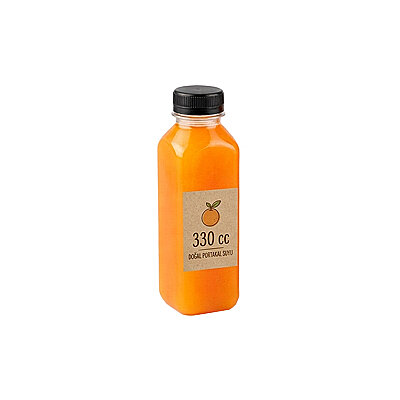 Kare Kalın Siyah Detoks Pet Şişe 330 cc (Kapaklı) - 2