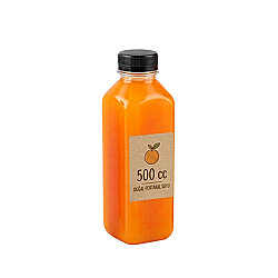 Kare Kalın Siyah Detoks Pet Şişe 500 cc (Kapaklı) - 2