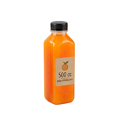 Kare Kalın Siyah Detoks Pet Şişe 500 cc (Kapaklı) - 2