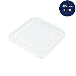 300 ml Kare (Petra) Kraft Karton Kase Uyumlu Pet Kapak - Özalp Ambalaj