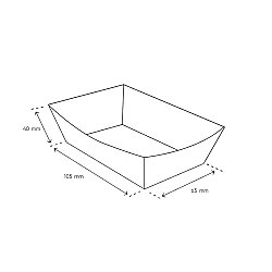 Kraft Karton Kayık Tabak (Karton Tava) 6,5x10,5x4 cm (Küçük Boy) - 2