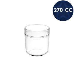 Kristal Plastik Tatlı-Gıda Kavanozu (Kapaklı) 270cc - Mayer Plastik