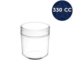 Kristal Plastik Tatlı-Gıda Kavanozu (Kapaklı) 330cc - Mayer Plastik