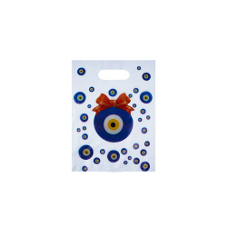Bujiteri ve Takı Elgeçme Poşeti Mini Boy 15x21 cm Nazar Boncuklu - Özalp Ambalaj