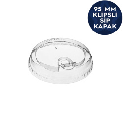 Pet Bardak Klipsli (Sip) Kapak 95mm (250-300-400-550 cc Bardak Uyumlu) - Güncan Plastik