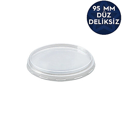 Pet Deliksiz Düz Kapak 95mm (250-300-400-550 cc Bardak Uyumlu) - 1
