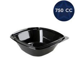 Plastik Kare Salata Kasesi Seti Siyah 750 cc - 2