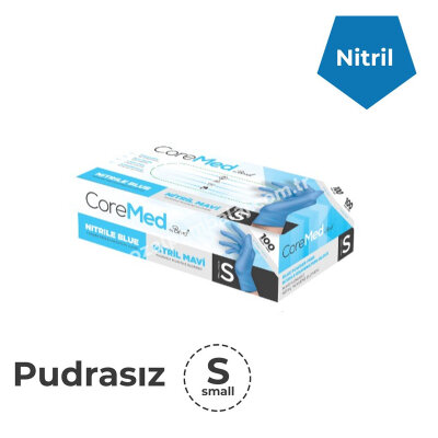 Pudrasız Mavi Nitril Eldiven Small (Küçük) - 1