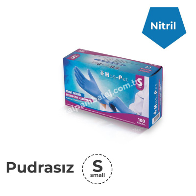 Pudrasız Mavi Nitril Eldiven Small (Küçük) - 1