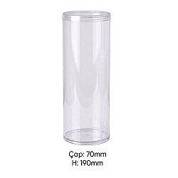 Pvc Şeffaf Silindir Kapaklı Kutu Çap:70mm x H:190mm - Özalp Ambalaj