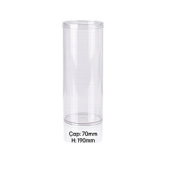 Pvc Şeffaf Silindir Kapaklı Kutu Çap:70mm x H:190mm - Özalp Ambalaj