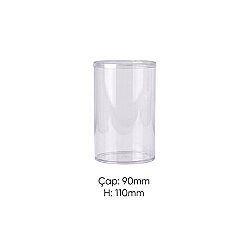 Pvc Şeffaf Silindir Kapaklı Kutu Çap:90mm x H:110mm - Özalp Ambalaj