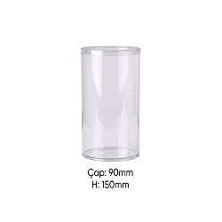 Pvc Şeffaf Silindir Kapaklı Kutu Çap:90mm x H:150mm - Özalp Ambalaj