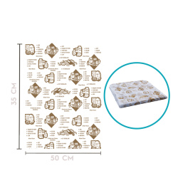 Şarküteri Baskılı Plast Kağıt Tabaka Hışır 35x50cm - Özalp Ambalaj