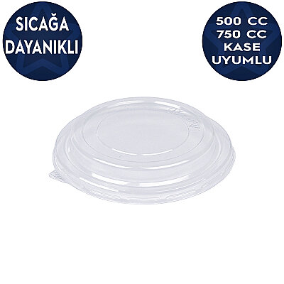 Sıcağa Dayanıklı PP Plastik Bombe Kapak 142mm (500-750cc Kraft Kase Uyumlu) - 1