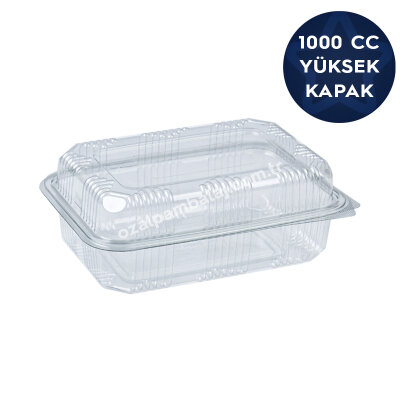 Sızdırmaz Gıda ve Kurabiye Kabı Yüksek Kapak 1000 cc - 1